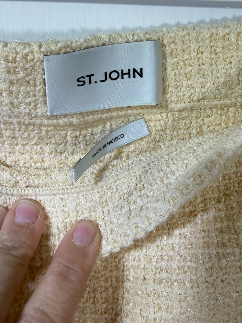 St John Classic Cream Tweed Pencil Skirt - Women's - Picture 3 of 5